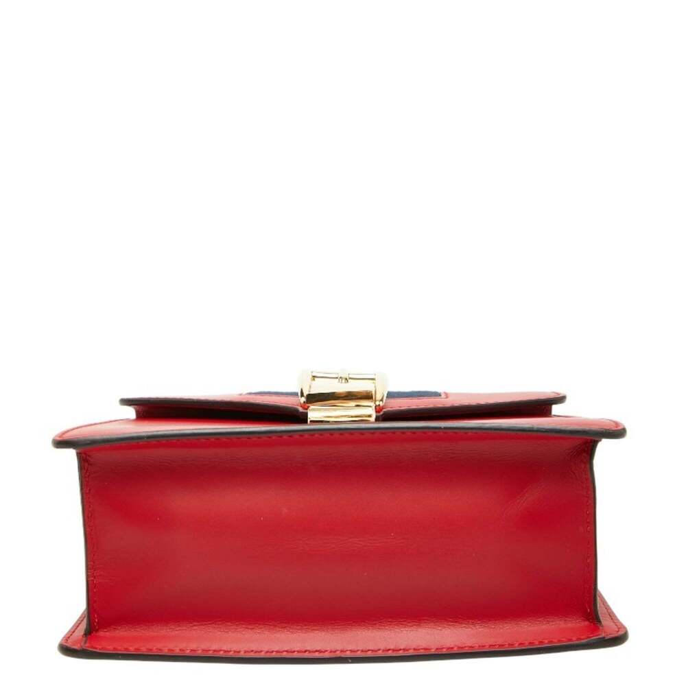 GUCCI Red Leather Sylvie Shoulder Bag - Picture 3 of 12